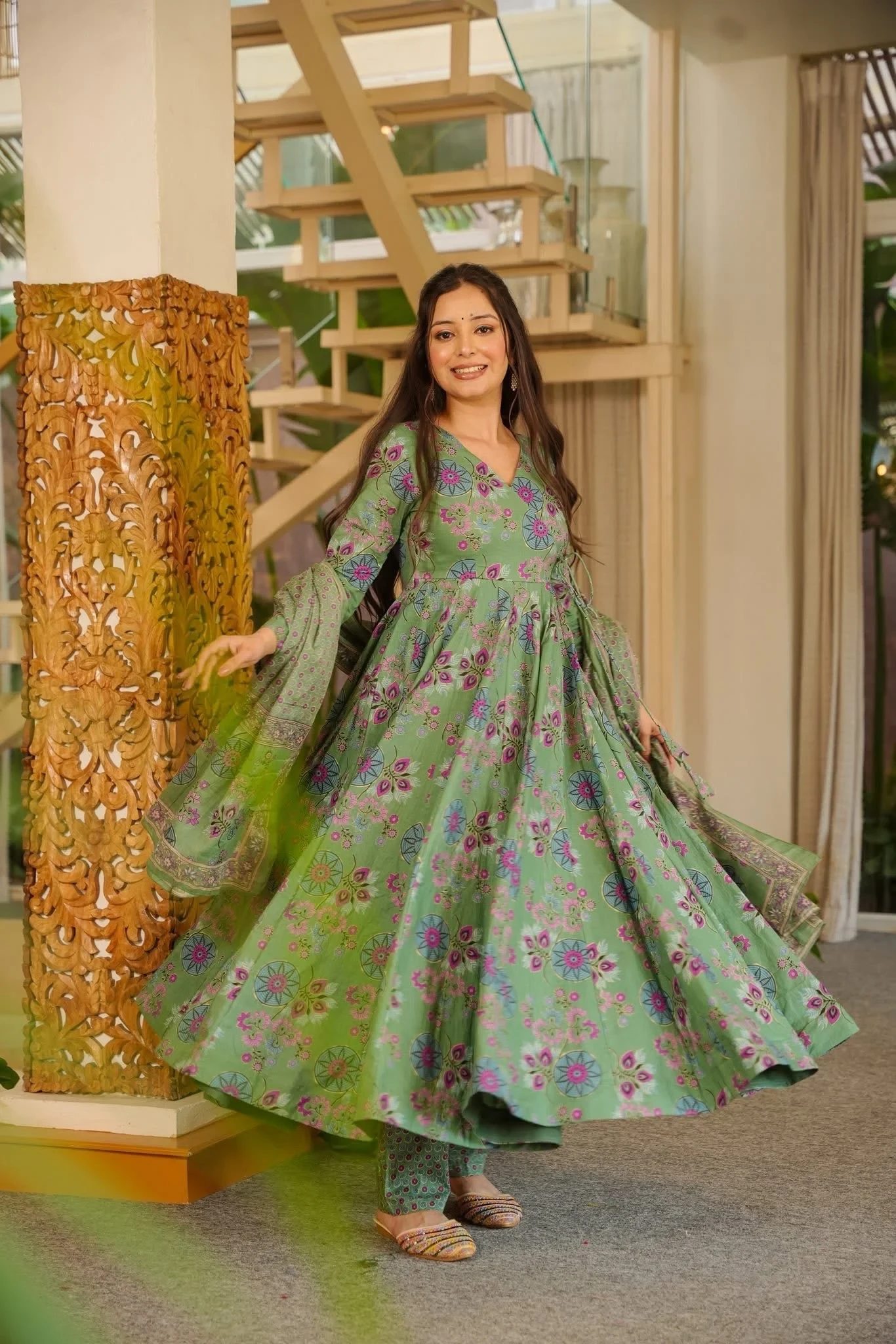 Shravya Cotton Anarkali Suit Set